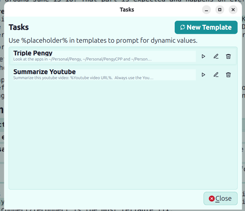 Pengy task templates