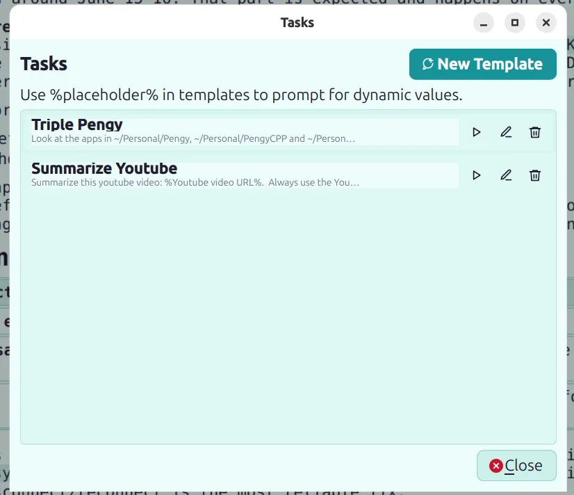 Pengy task templates